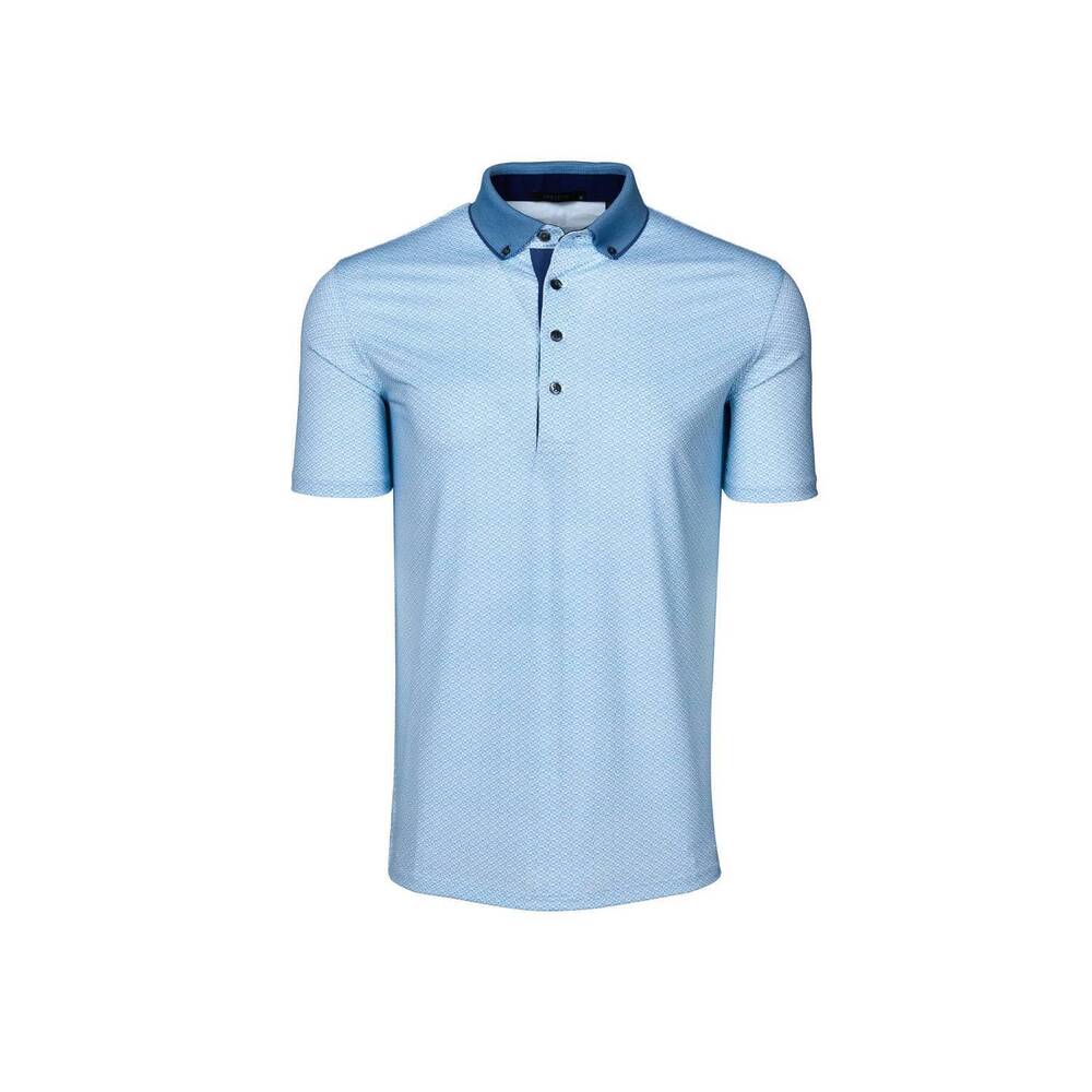 NEW GREYSON CLOTHIERS men's guardian polo shirt in wolf blue